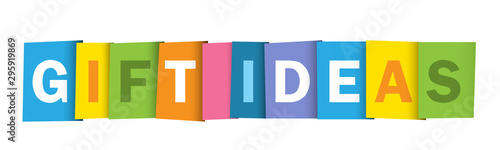 GIFT IDEAS colorful vector typography banner