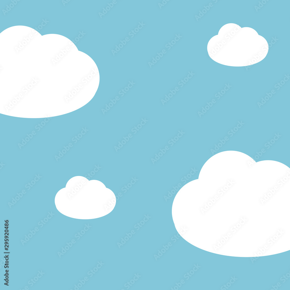 Sky abstract background blue with clouds, vector illustration