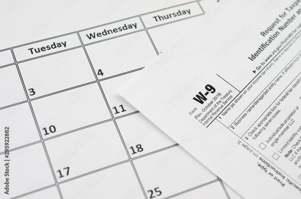 IRS Form W9 Request for taxpayer identification number and