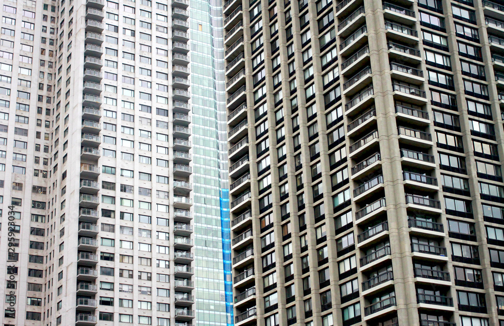 Rows of large apartments