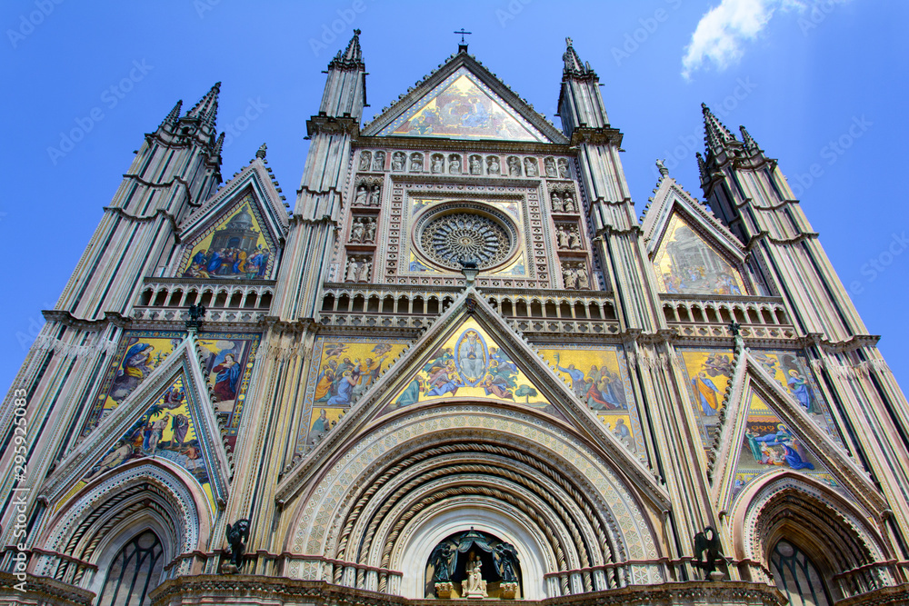 Façade of the cathedral of Orvieto Umbria Italy