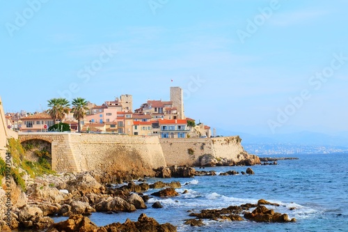 View to the old town of Antibes, France