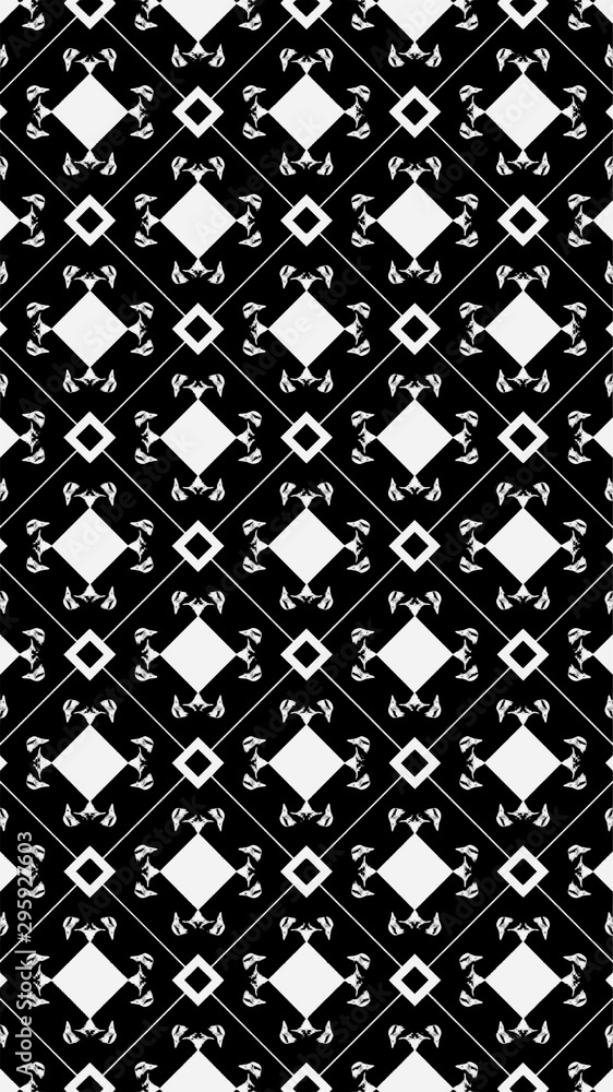 Ornate geometric pattern and black and white abstract background Ornate geometric pattern and black and white abstract background