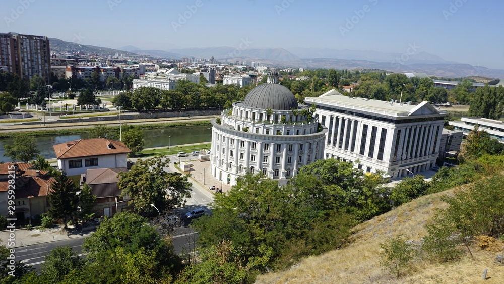 Fototapeta premium view over skopje from the fortress