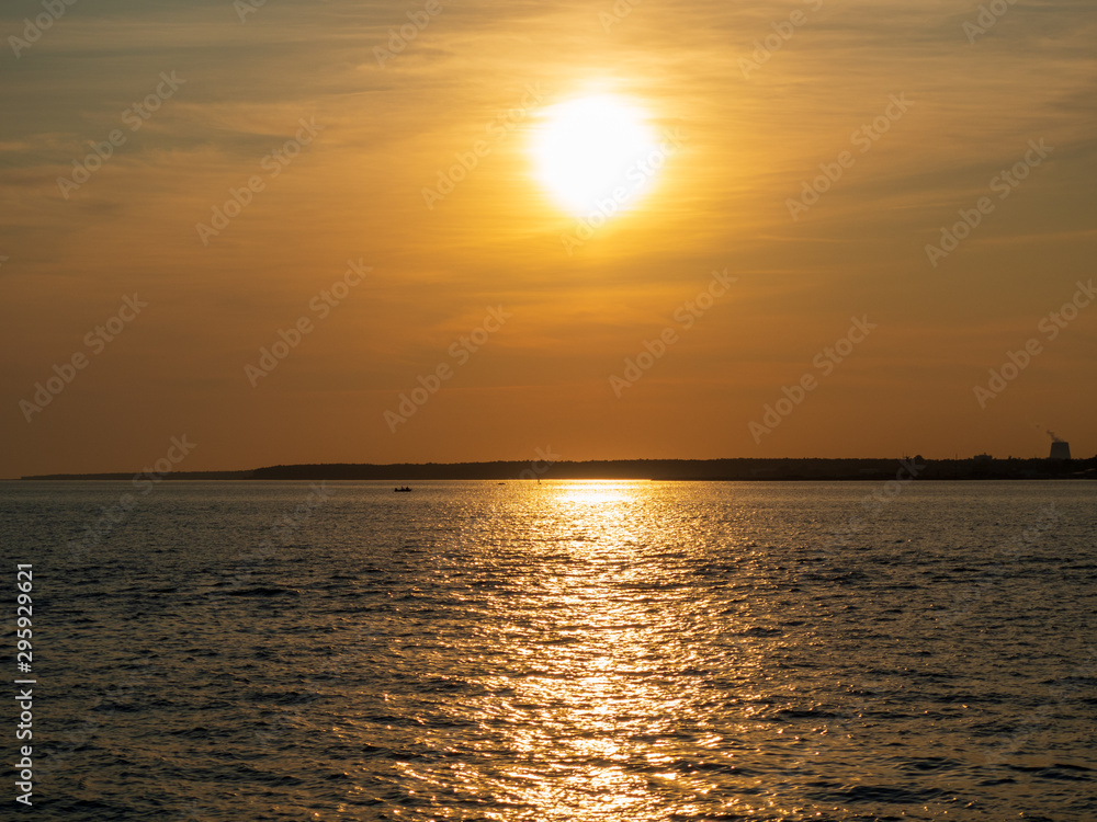 Sunset landscape on the sea