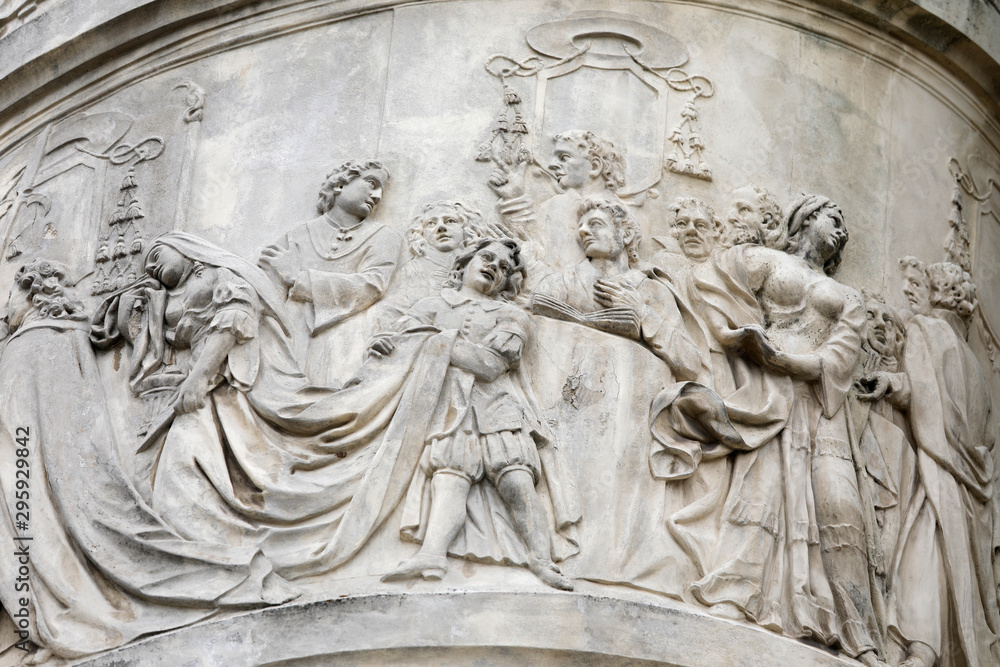 Relief Karlskirche Wien, Österreich als Close up
