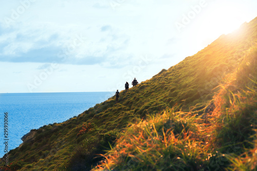 view of mountains and sea at Krating cape Phuket Thailand