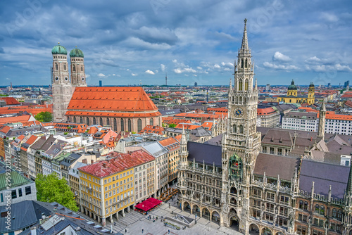 The New Town Hall located in the Marienplatz in Munich  Germany