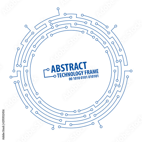 Abstract technology round frame