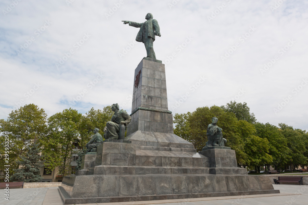 Monument to Vladimir Ilyich Lenin on the top of the Sinop stairs in the city of Sevastopol, Crimea
