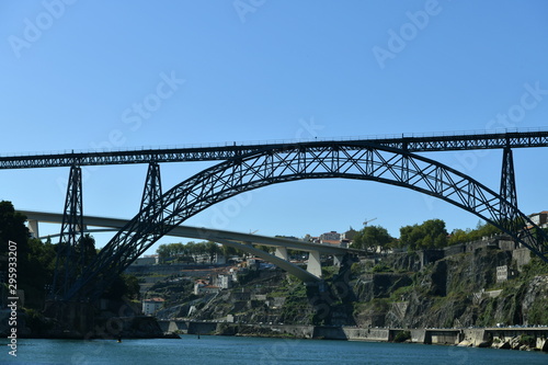 old bridges over the river in the city of porto