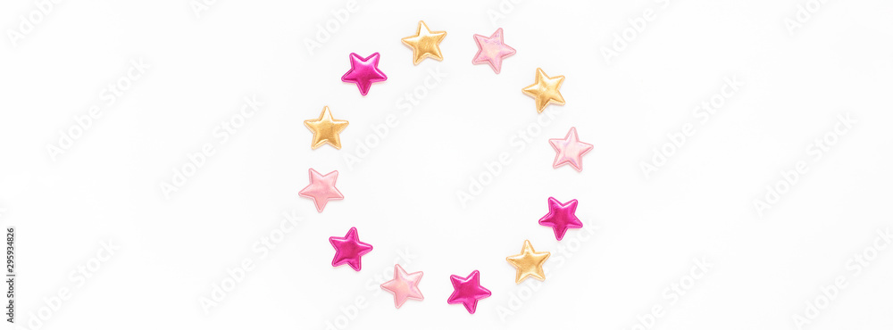 Decorative stars round wreath frame