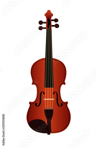 violin realistic vector illustration isolated
