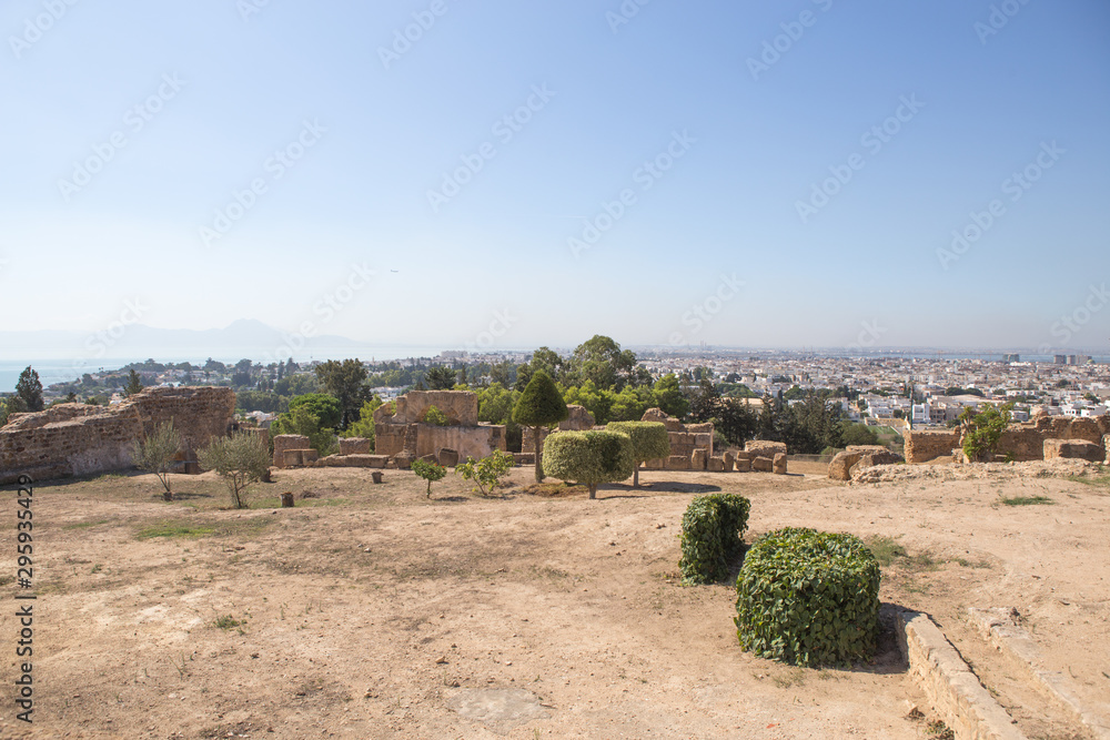 Ruins Ancient ruins of Carthage, Birsa Hill,Tunisia, 25 September 2019.