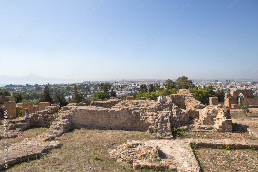 Ruins Ancient ruins of Carthage, Birsa Hill,Tunisia, 25 September 2019.