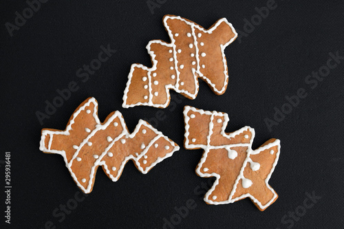 Christmas gingerbreads in a shape of trees 