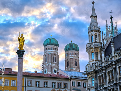 The Frauenkirche, or Cathedral of Our Dear Lady) located in Munich, Bavaria, Germany. © Jbyard