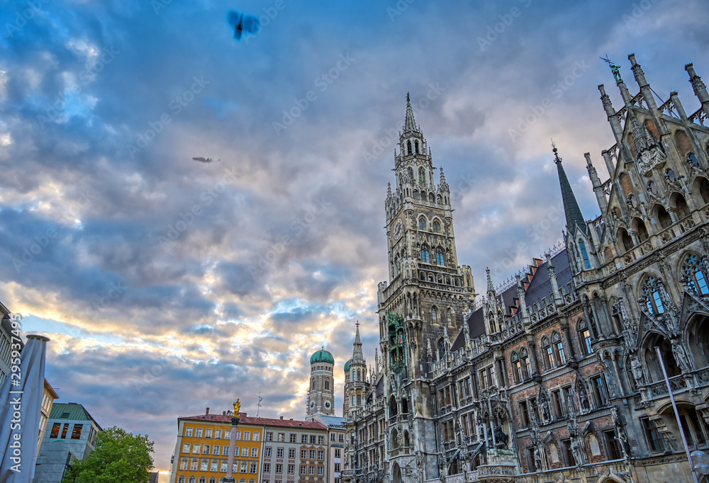 The New Town Hall located in the Marienplatz in Munich, Germany