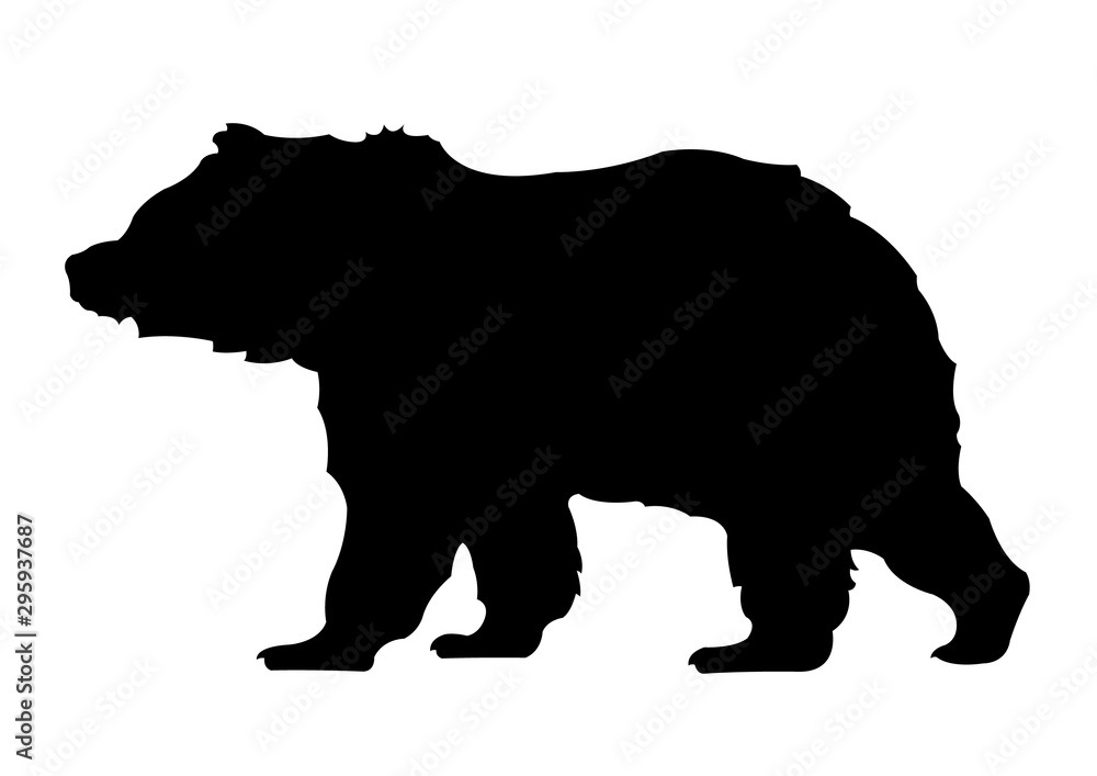Fototapeta premium Bear silhouette vector illustration isolated