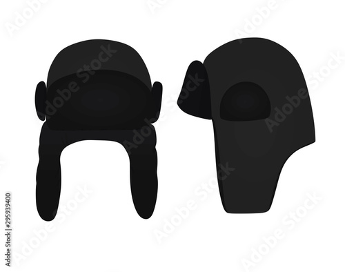 Russian black hat. vector illustration