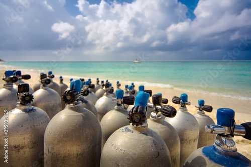 Scuba Tanks On The Beach