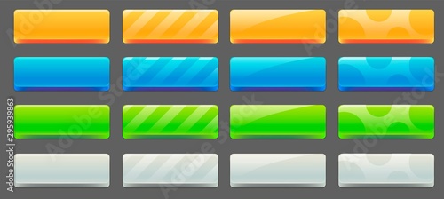 User interface colorful buttons set