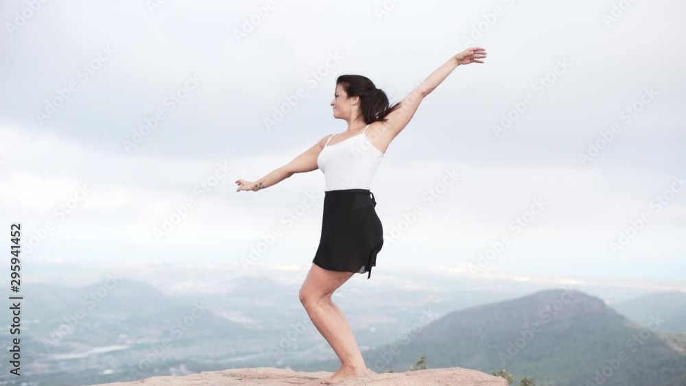 Graceful female dancing in countryside Graceful female dancing in countryside