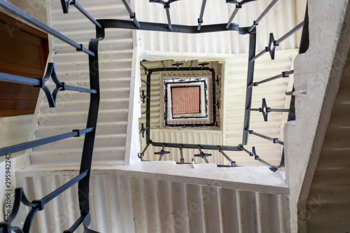 view from below of stairs