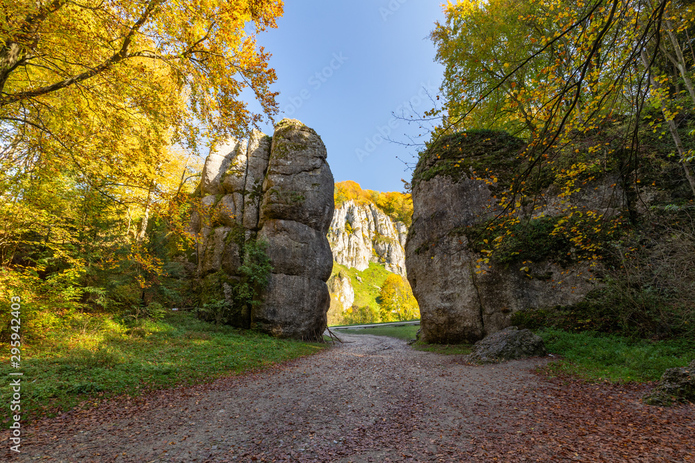 Ojcow National Park. Rocks called the Krakow Gate. Landscape Ojcow National Park. Rocks called the Krakow Gate. Landscape