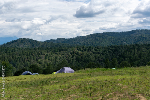 tent on top of the mountain