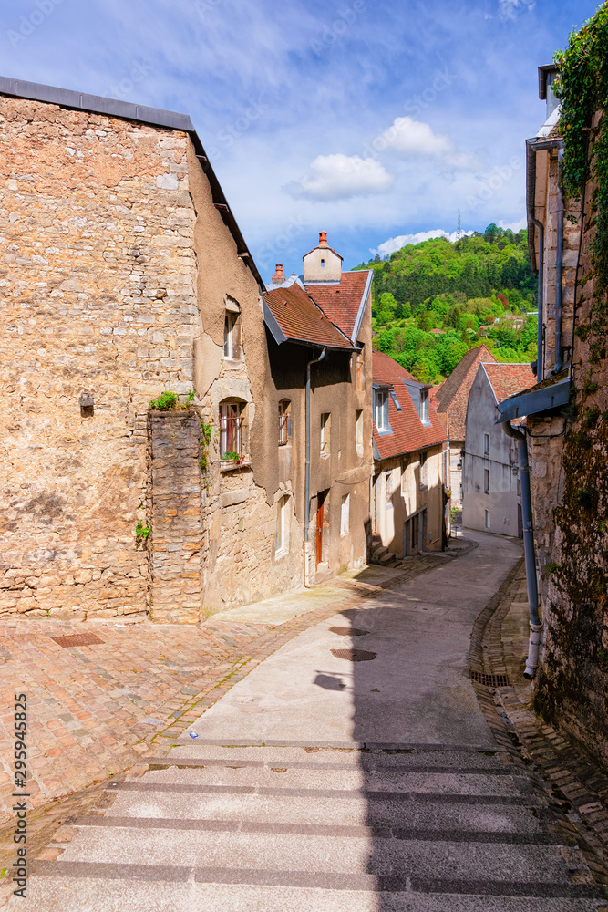 Street view with staircase at Citadel of Besancon