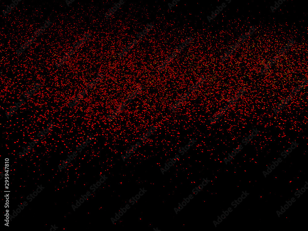 Abstract red glitter light on black background.  Concept for Galaxy, Celebration, Christmas, and New Year background.