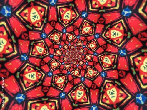 Wallpaper Mural Colorful digital graphic kaleidoscope symmetry mandala style in laser light trial pattern, Tie Dye , spiderweb art abstract background for art projects, banner, business,   card, 3D, template Torontodigital.ca