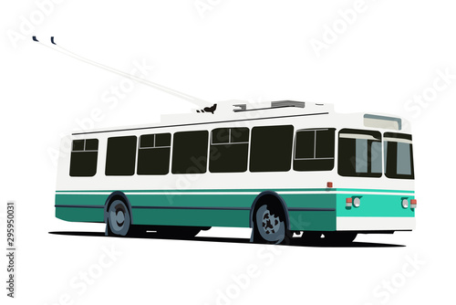 trolleybus realistic vector illustration isolated