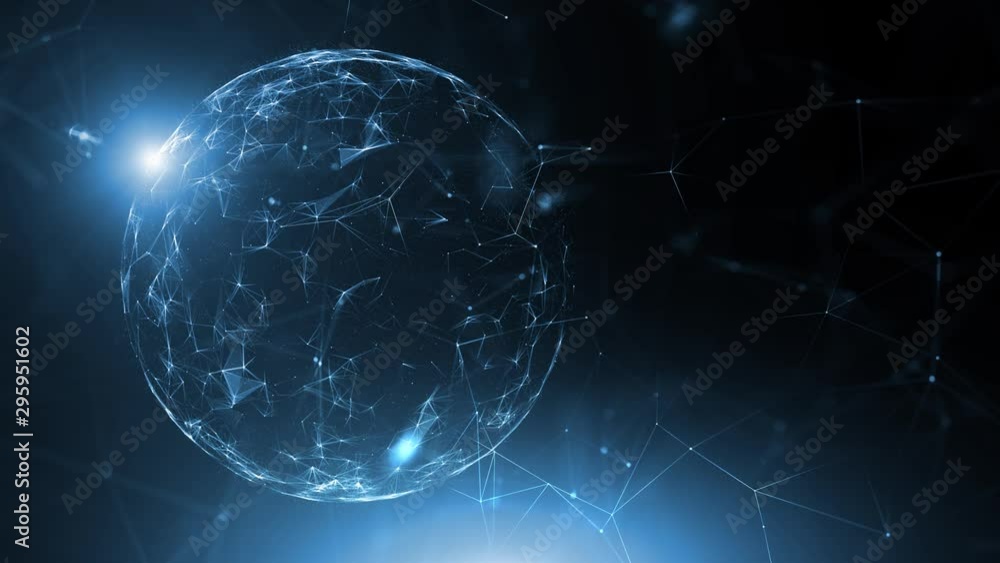 Shiny lines, dots and rotating 3d sphere in cyberspace network. Shiny lines, dots and rotating 3d sphere in cyberspace network.