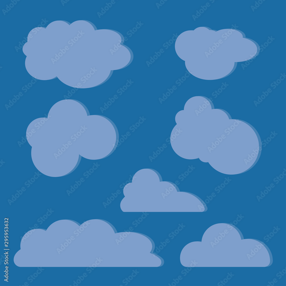 Cartoon clouds. Illustration on blue background for design Cartoon clouds. Illustration on blue background for design