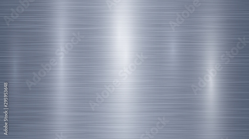 Abstract metal background with glares in light blue colors