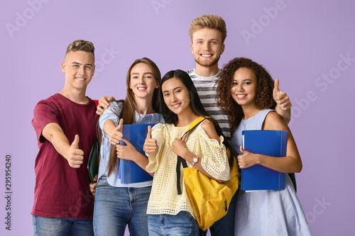 Group of students showing t...