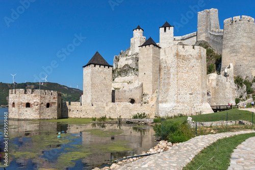 Ruins of Golubac Fortress at the Danube River  Serbia
