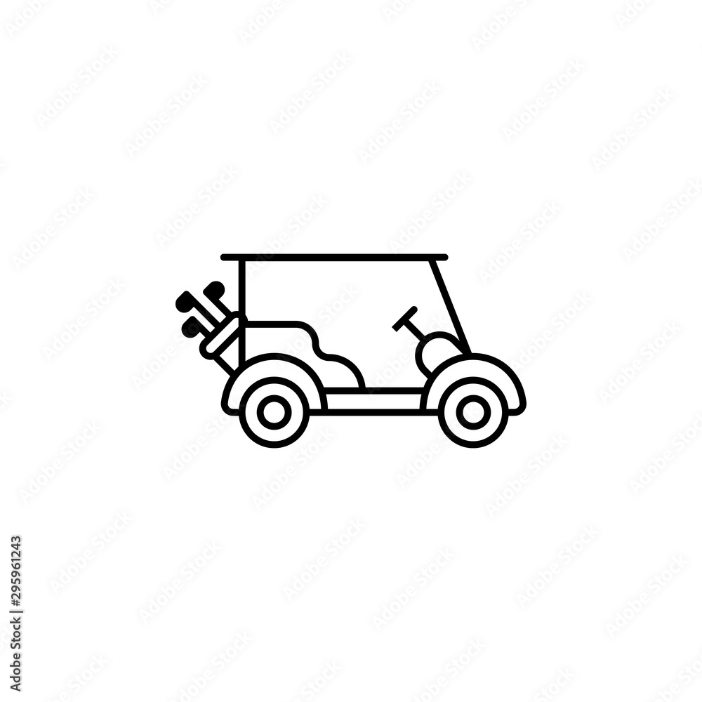 Fototapeta premium Golf car, flag icon. Element of golf icon