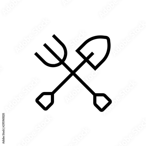 shovel and pitchfork icon for web and mobile