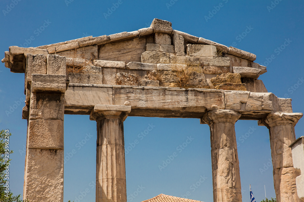Ruins of the Gate of Athena Archegetis located at the Athens Roman Agora