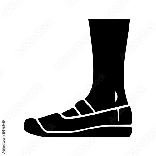 Canvas glyph icon. Women and men stylish footwear. Unisex casual flats, modern comfortable espadrilles. Male and female fashion. Silhouette symbol. Negative space. Vector isolated illustration
