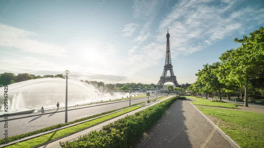 hyper lapse, sunrise of Eiffel tower. Paris, France hyper lapse, sunrise of Eiffel tower. Paris, France
