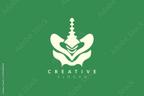 Vector illustration of pelvic bone shape design. Minimalist and simple logo, flat style, modern icon and symbol.
