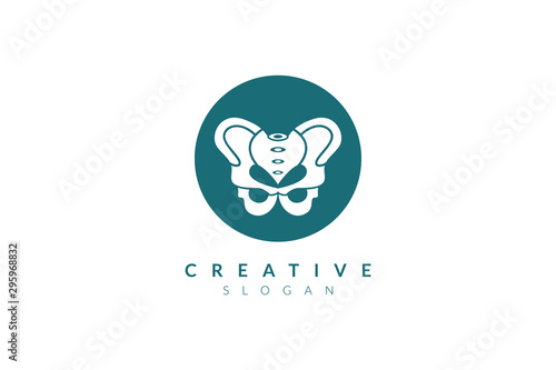 Vector illustration of pelvic bone shape design. Minimalist and simple logo, flat style, modern icon and symbol.