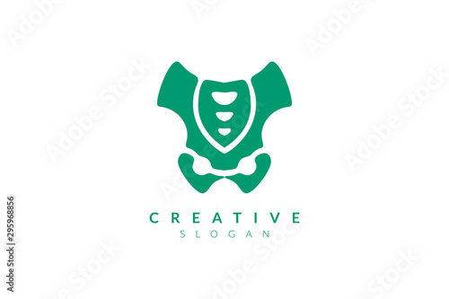 Vector illustration of pelvic bone shape design. Minimalist and simple logo, flat style, modern icon and symbol.