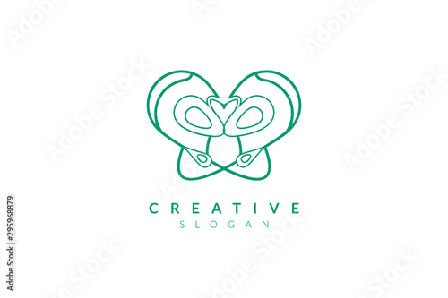 Vector illustration of pelvic bone shape design. Minimalist and simple logo, flat style, modern icon and symbol.