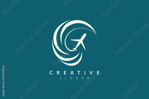 Vector illustration of plane shape design. Minimalist and simple logo, flat style, modern icon and symbol.
