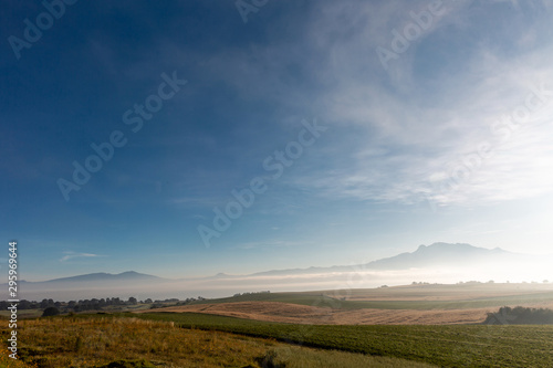 landscape with road and clouds